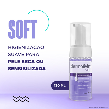 Dermotivin Soft Sabonete Espuma de Limpeza Facial 130ml