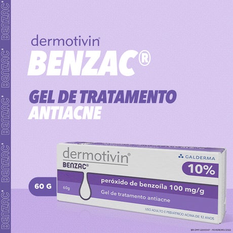 Dermotivin Benzac Gel de Tratamento Anti-acne 10% BPO