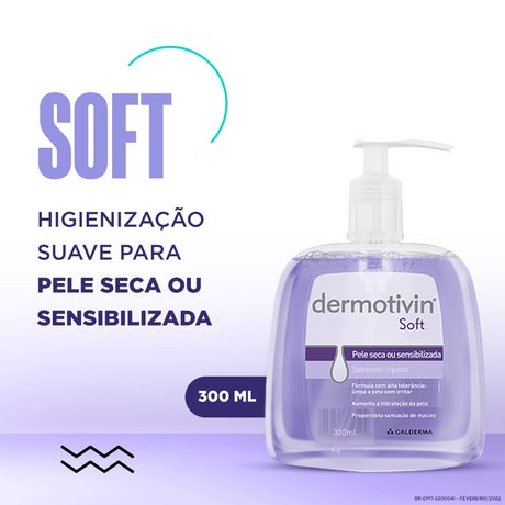 Dermotivin Soft Sabonete Líquido Facial 300ml